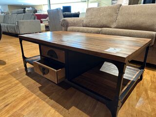Salontafel, zwart onderstel, bruin